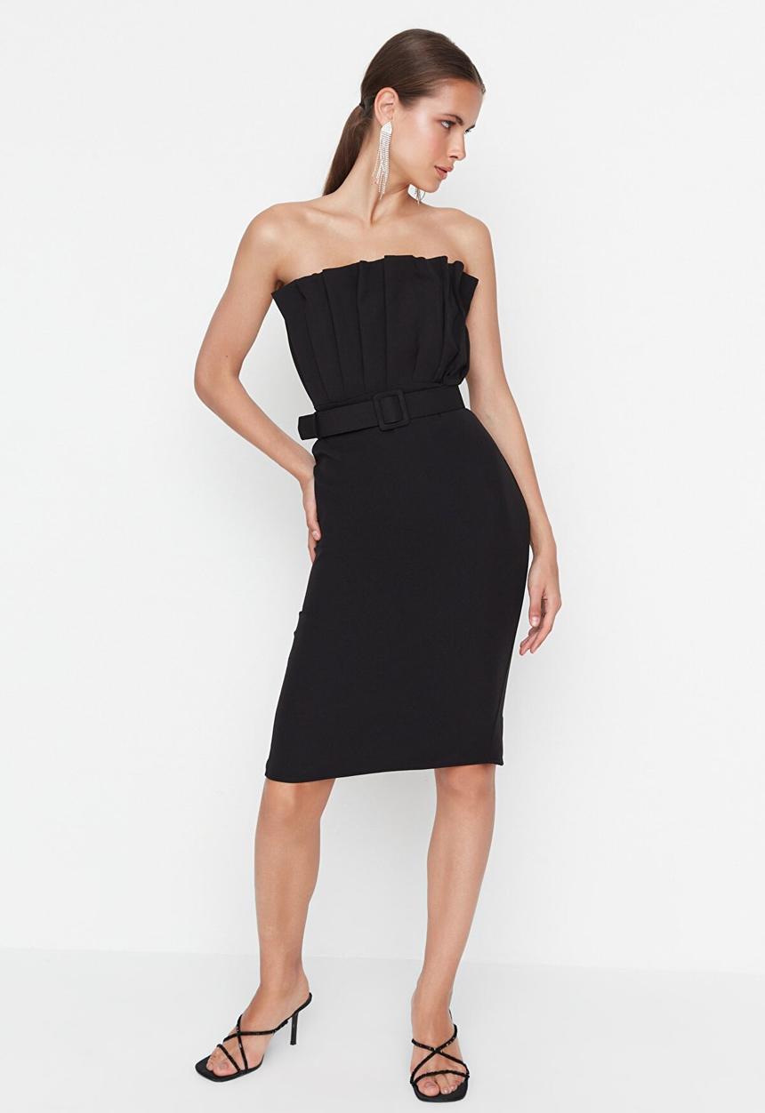Trendyol - Ruffle top dress - black