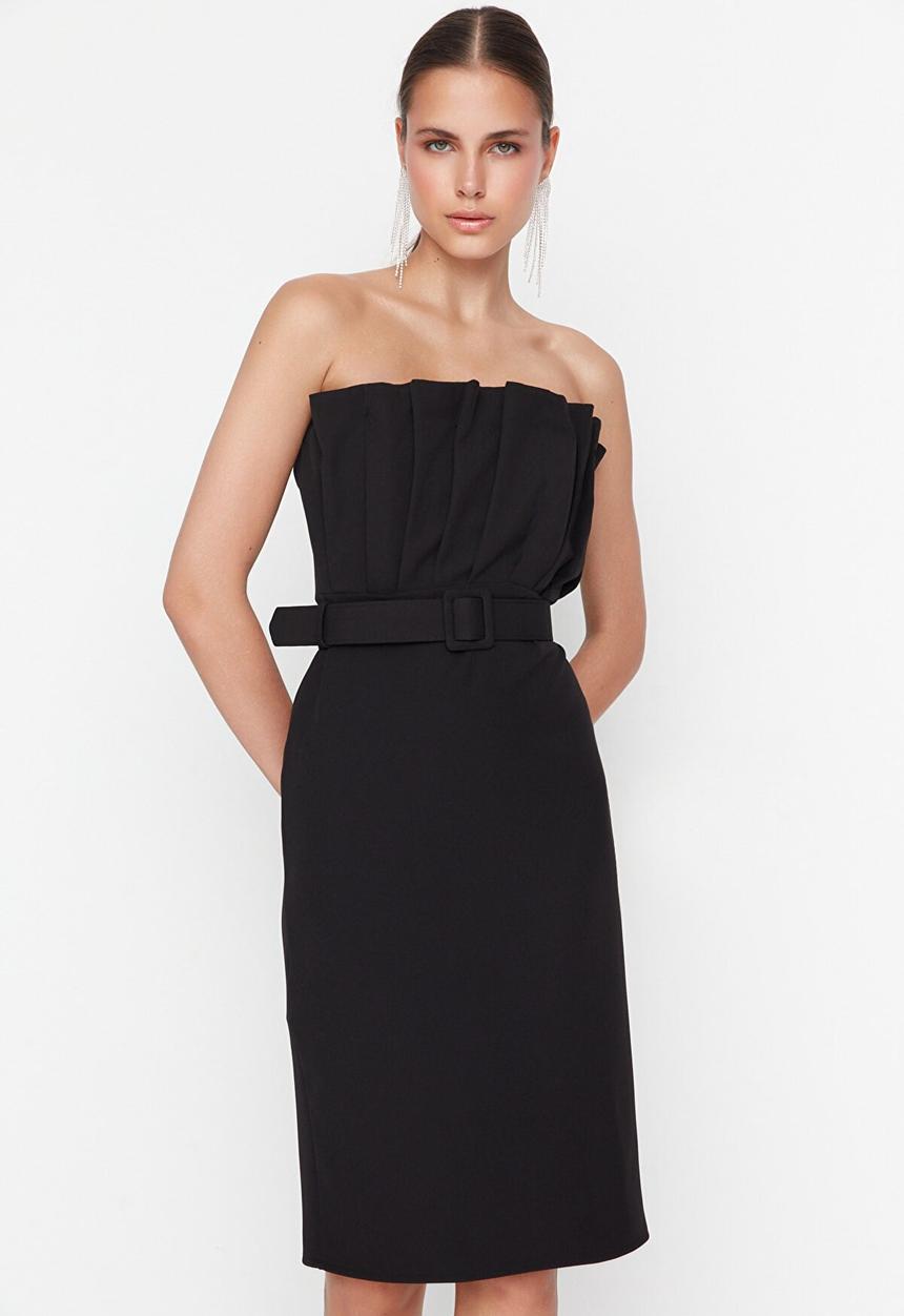 Trendyol - Ruffle top dress - black