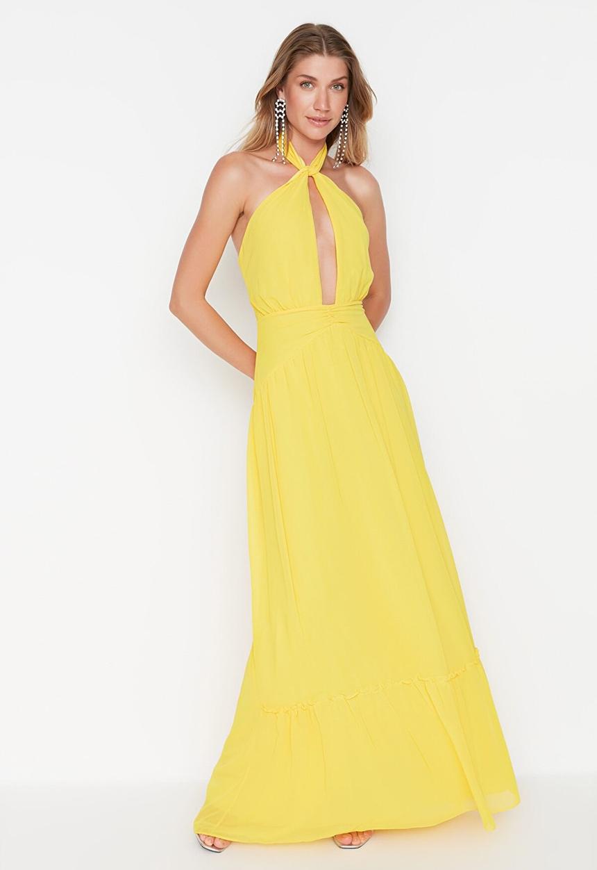 Trendyol - Flowy maxi dress - yellow 