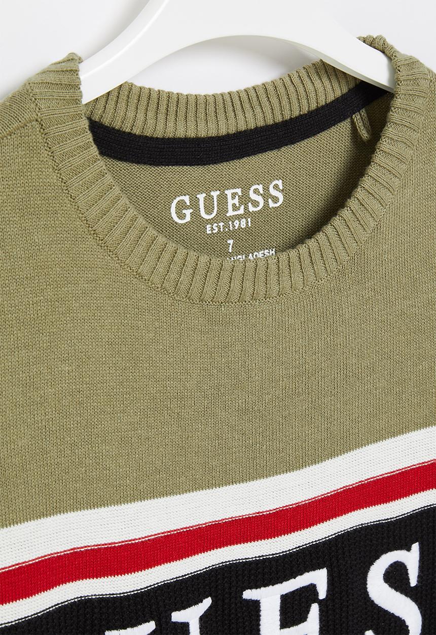 GUESS - Kids long sleeve sweater - green & black