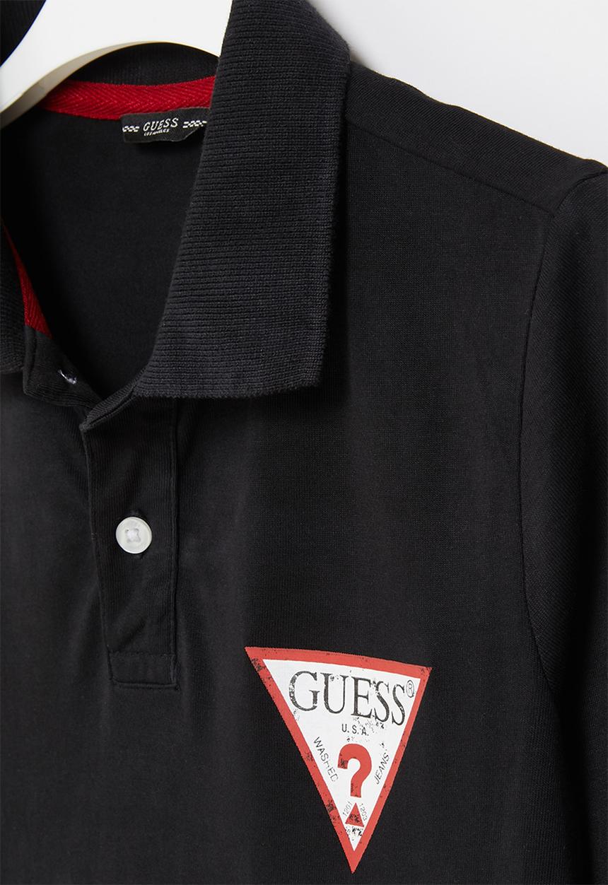 GUESS - Kids long sleeve polo - black