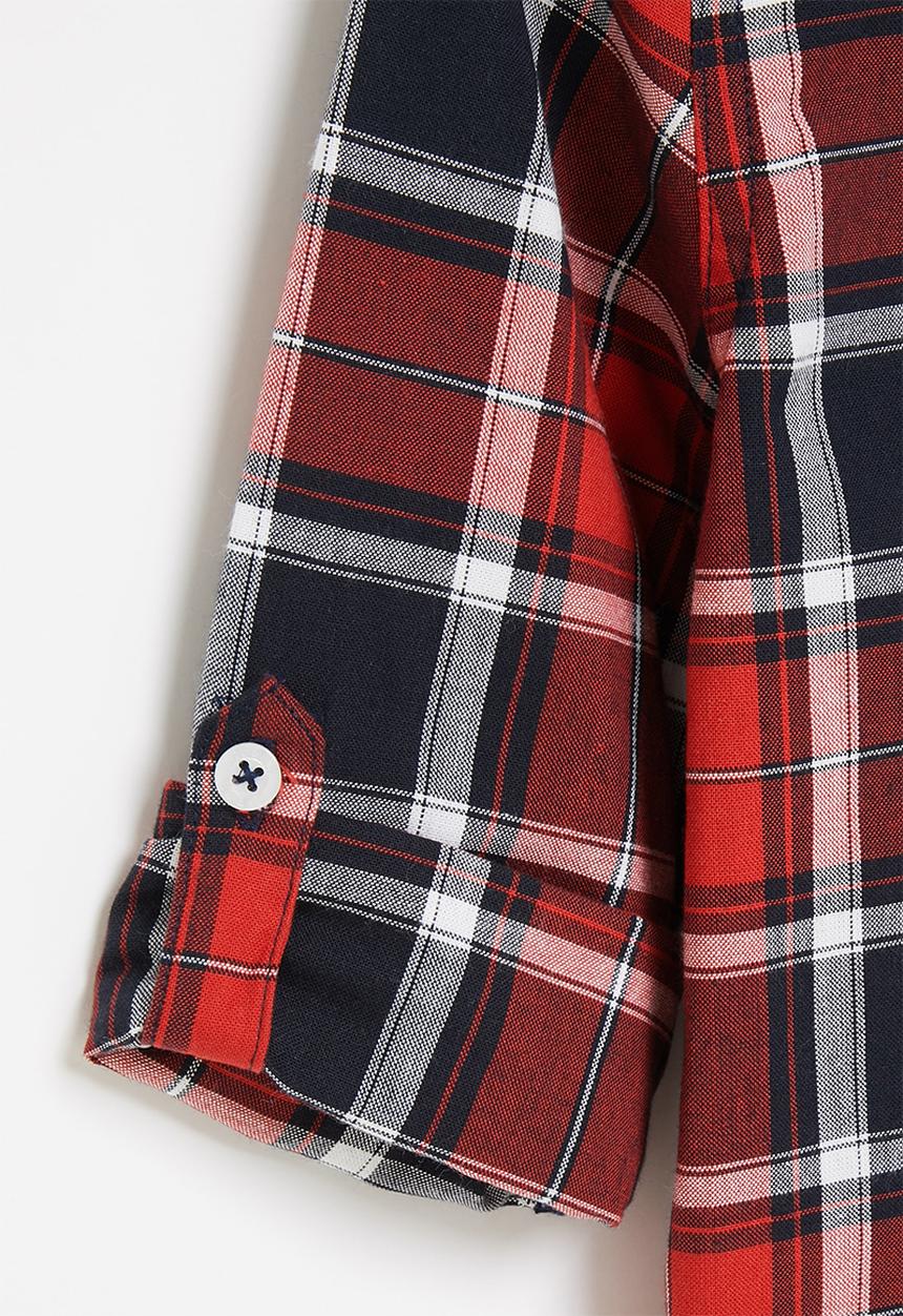 GUESS - Kids y/d check adjustable long sleeve shirt - multi