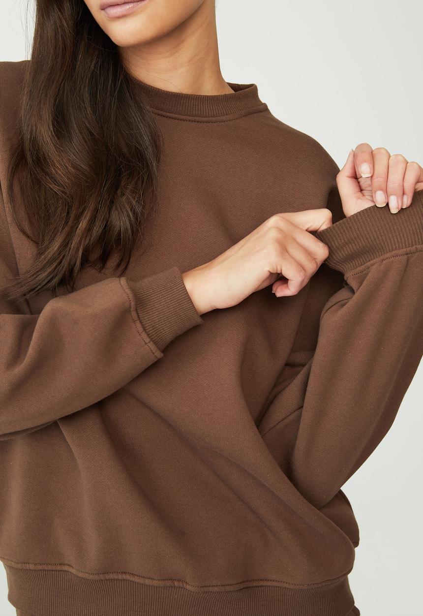 Cotton On - Classic crew sweatshirt - brown