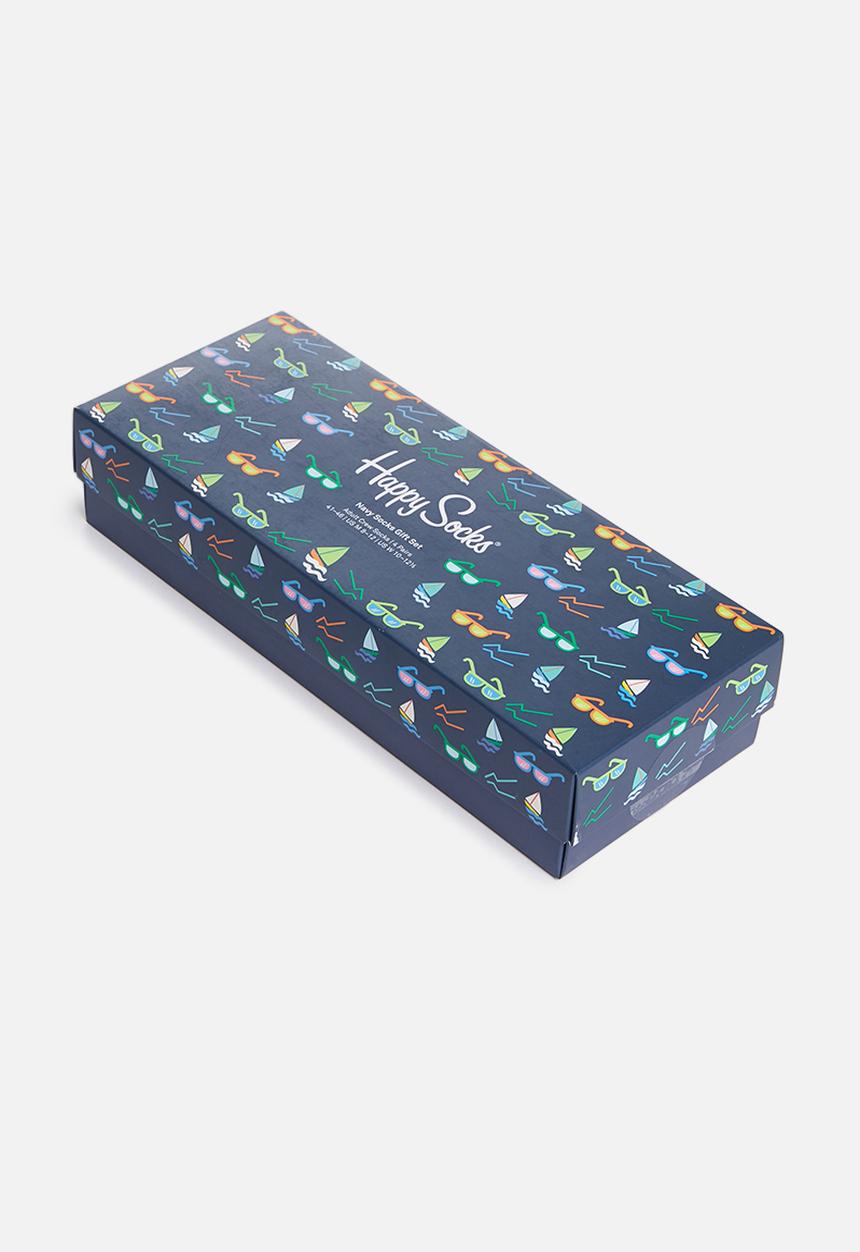 Happy Socks - 4 Pack navy socks gift set - multi