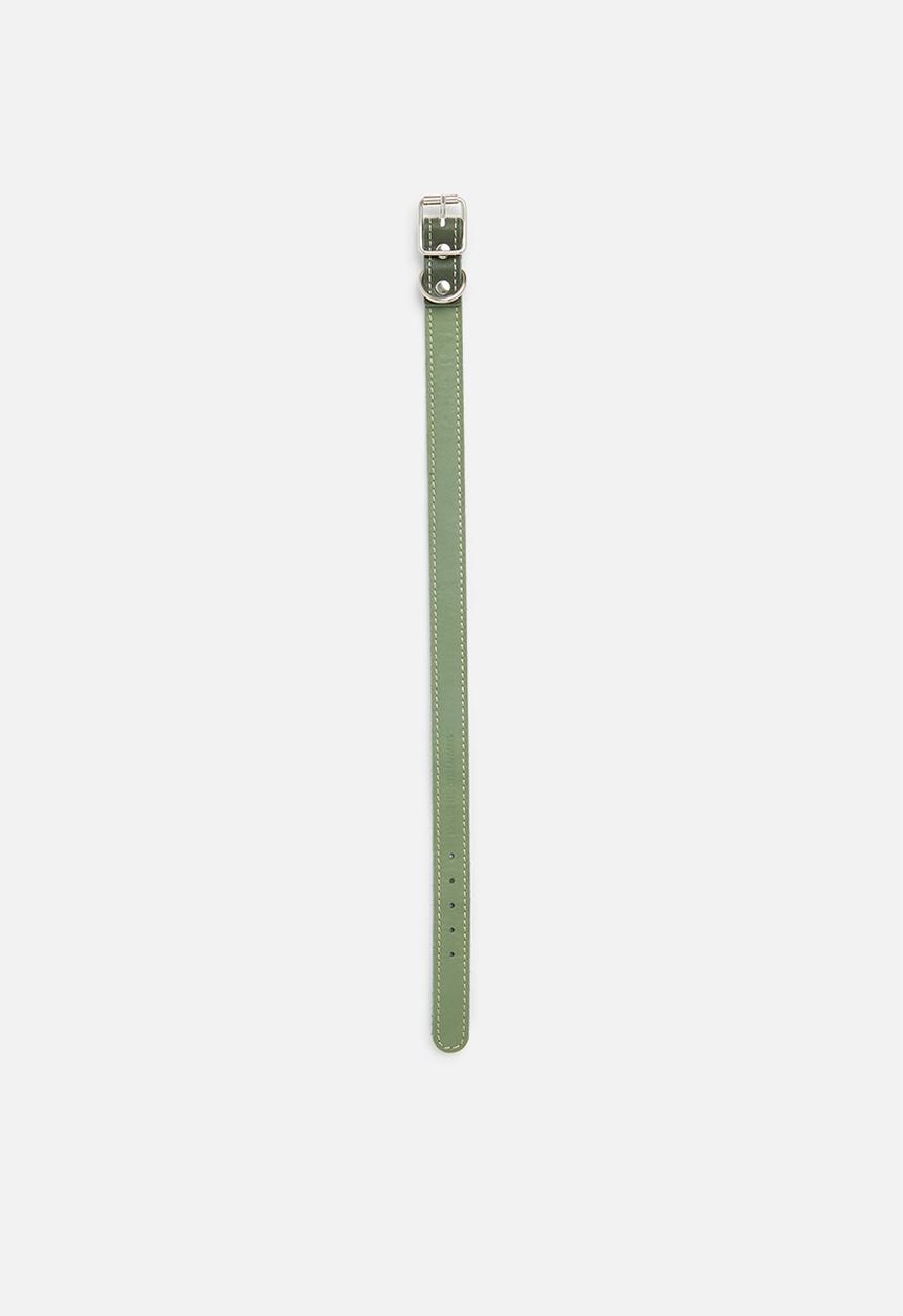 Houndstooth - Straight collar - sage
