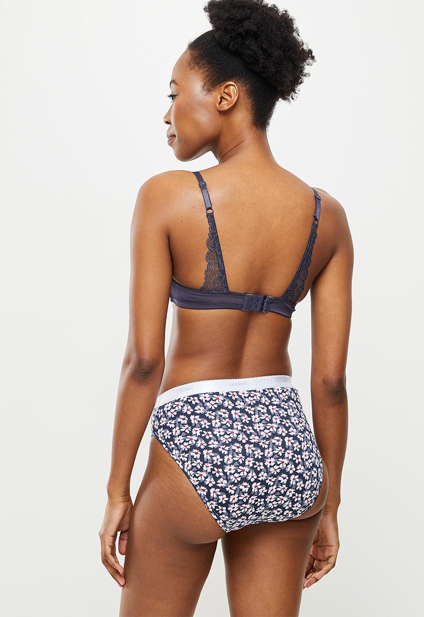 Jockey - 3 pk printed french cut - persian red/bursting daisy/midnight navy