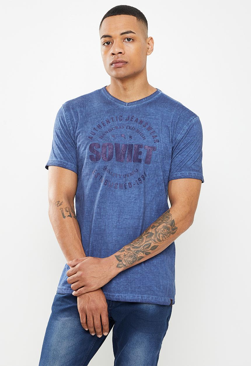 SOVIET - M klay short sleeve fashion tee  - blue