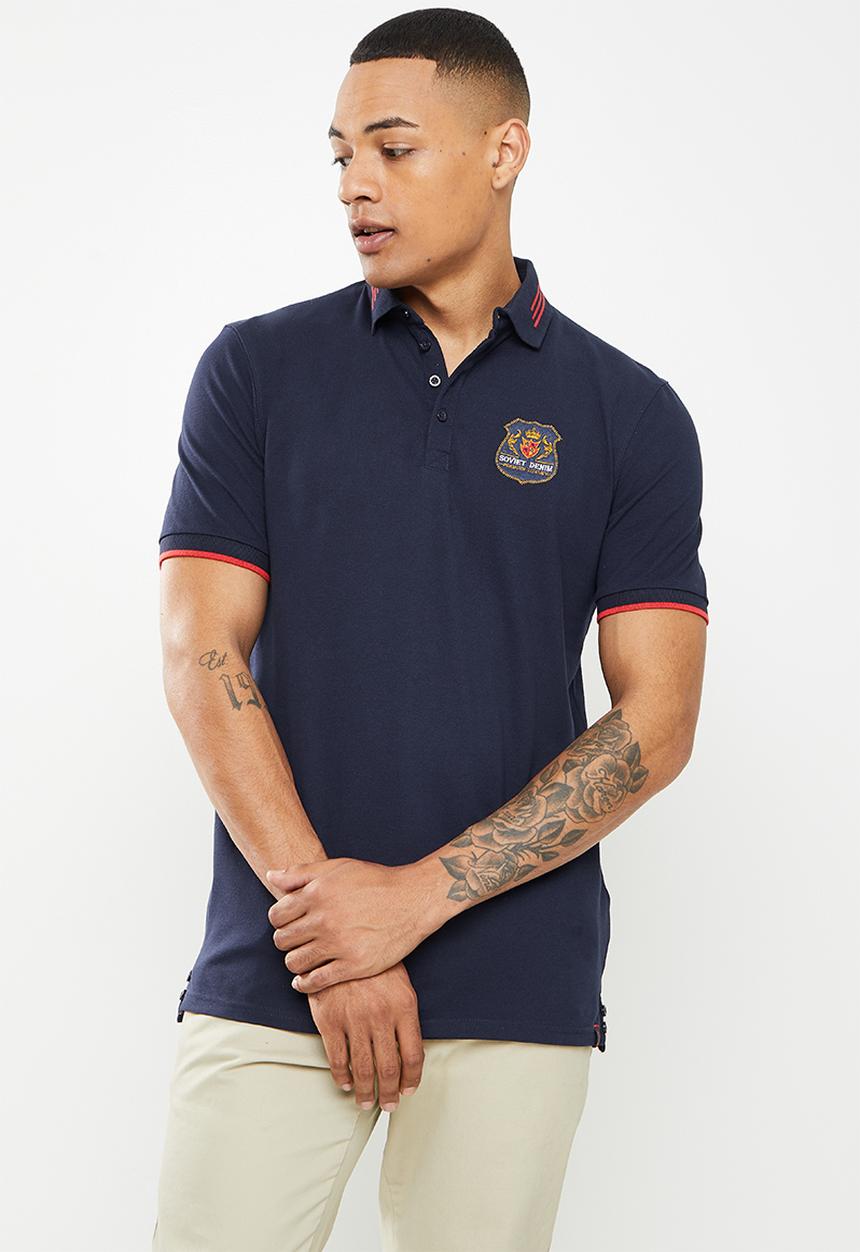 SOVIET - M martelli short sleeve fashion golfer  - navy