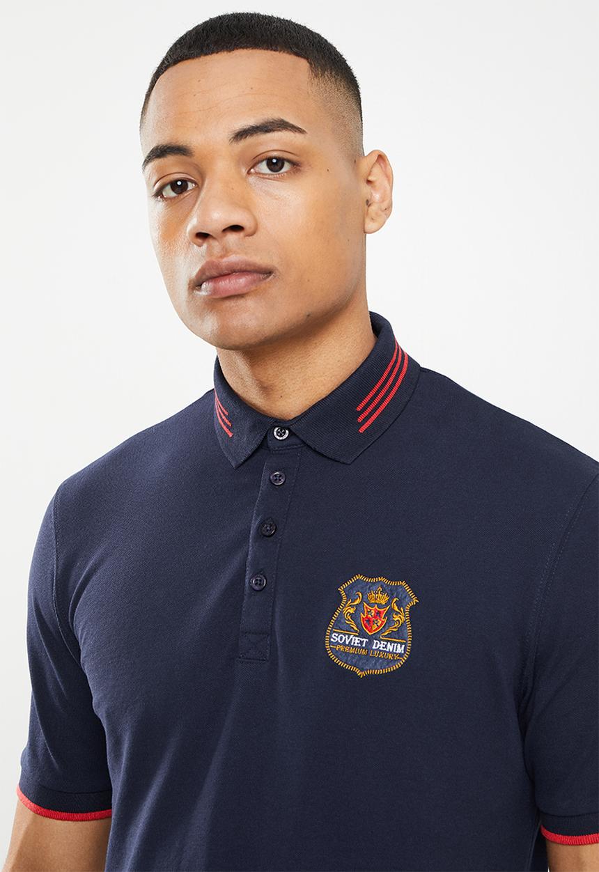 SOVIET - M martelli short sleeve fashion golfer  - navy