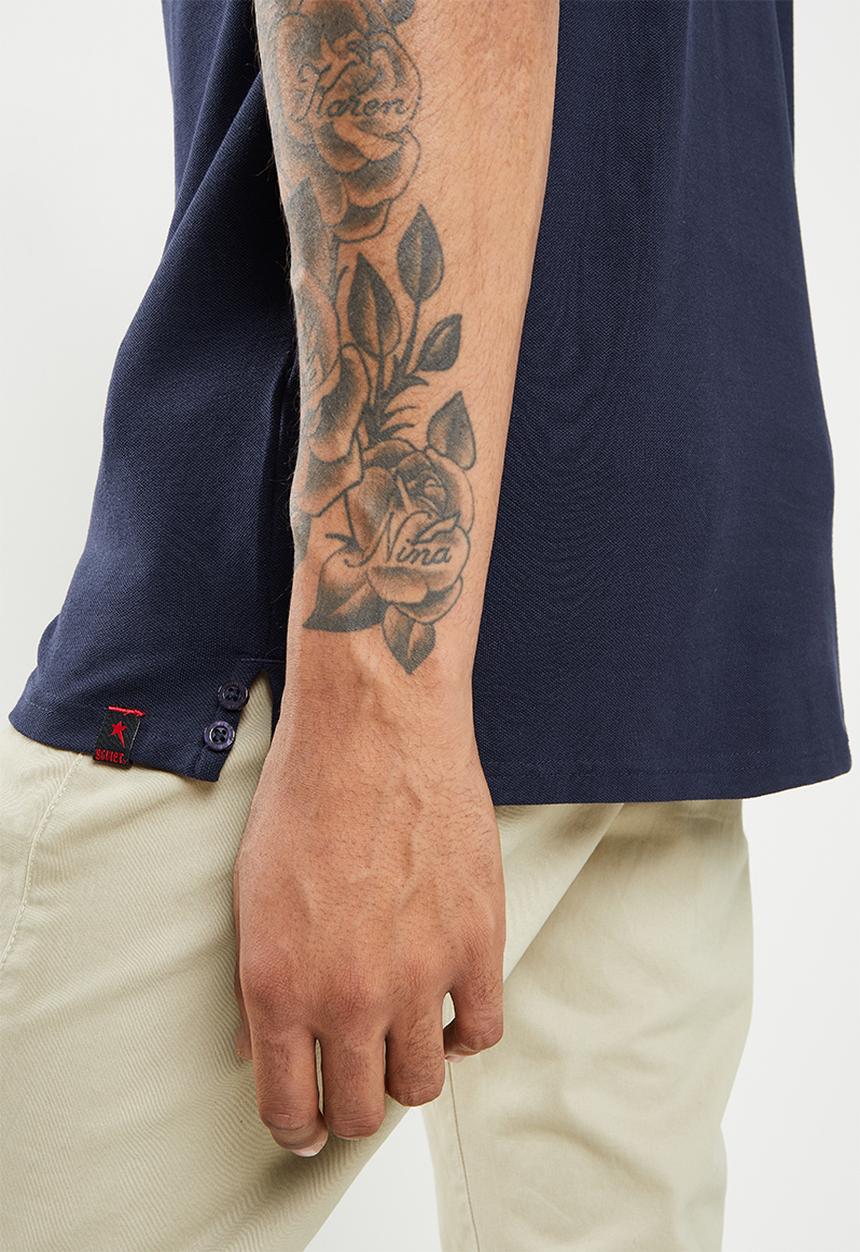 SOVIET - M martelli short sleeve fashion golfer  - navy
