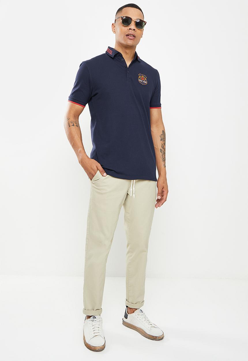 SOVIET - M martelli short sleeve fashion golfer  - navy