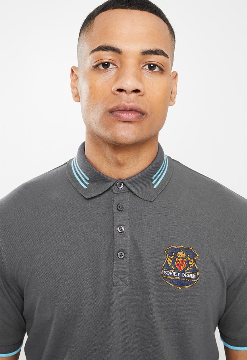 SOVIET - M martelli short sleeve fashion golfer  - dark grey