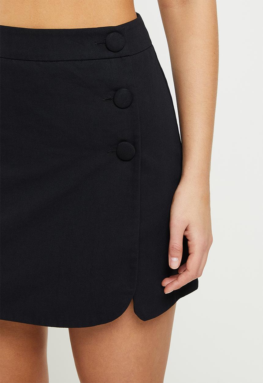 Glamorous - Side button skirt co-ord - black