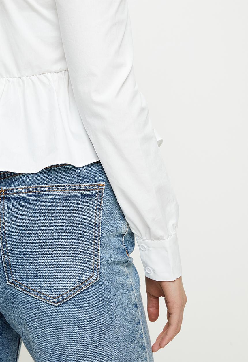Glamorous - Oversized collar tiered shirt - white