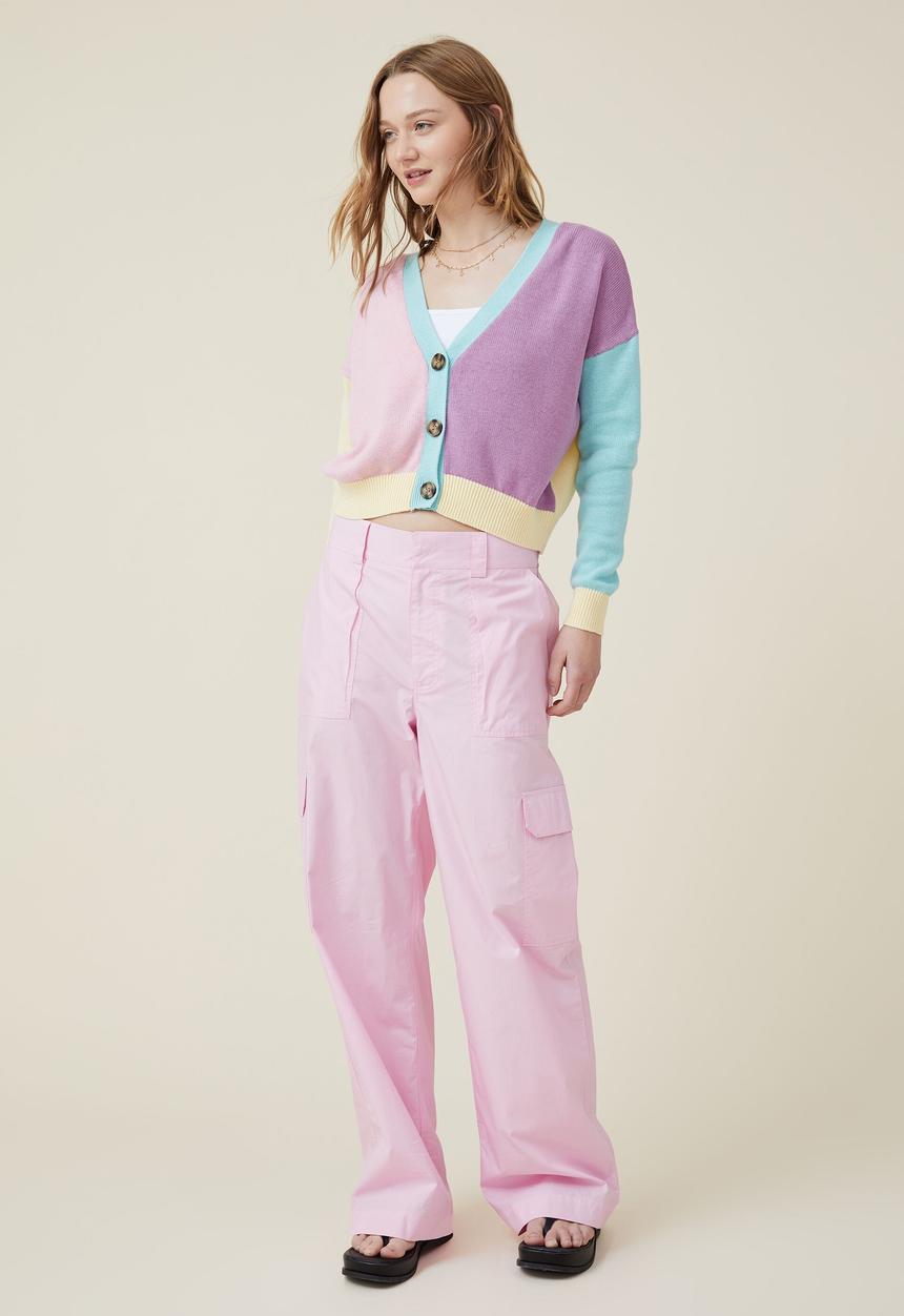 Cotton On - Mid fleetwood cardigan - multi colour block