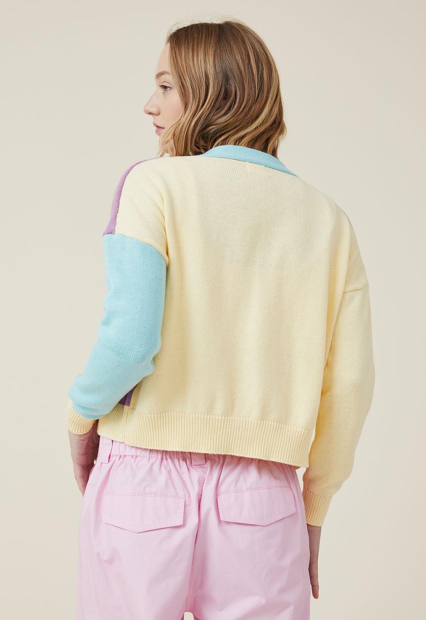 Cotton On - Mid fleetwood cardigan - multi colour block