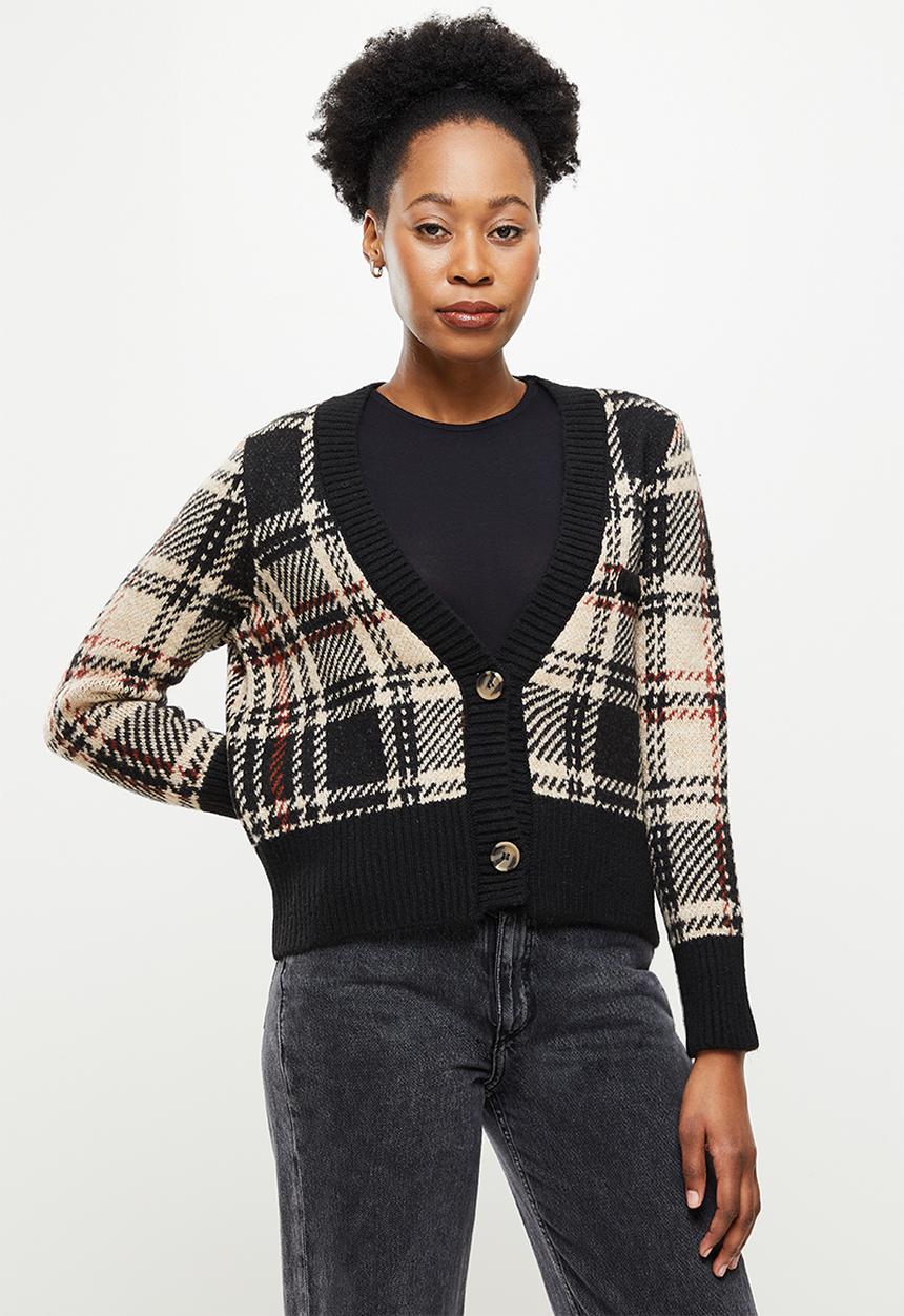 ONLY - Gish long sleeve cardigan - black & stone