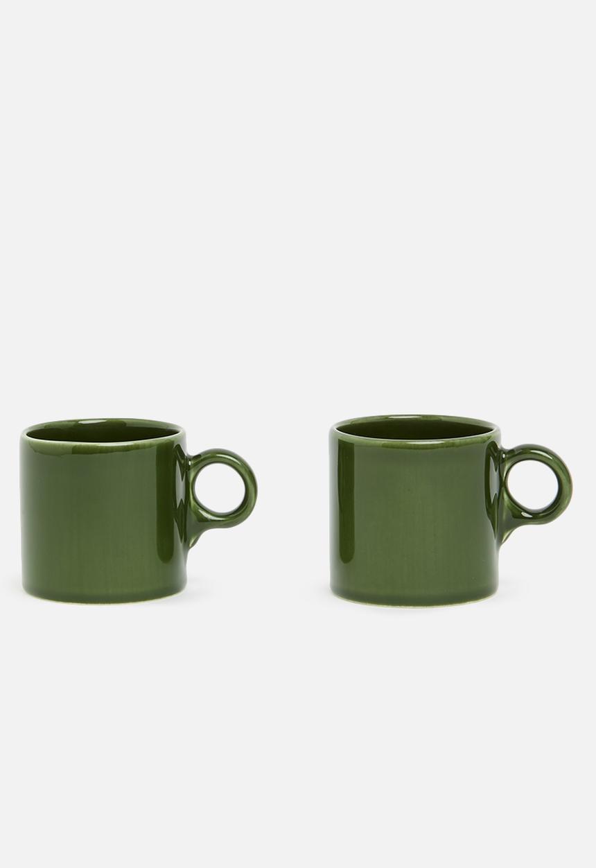 Urchin Art - Ivy mug set of 2 - dark green 