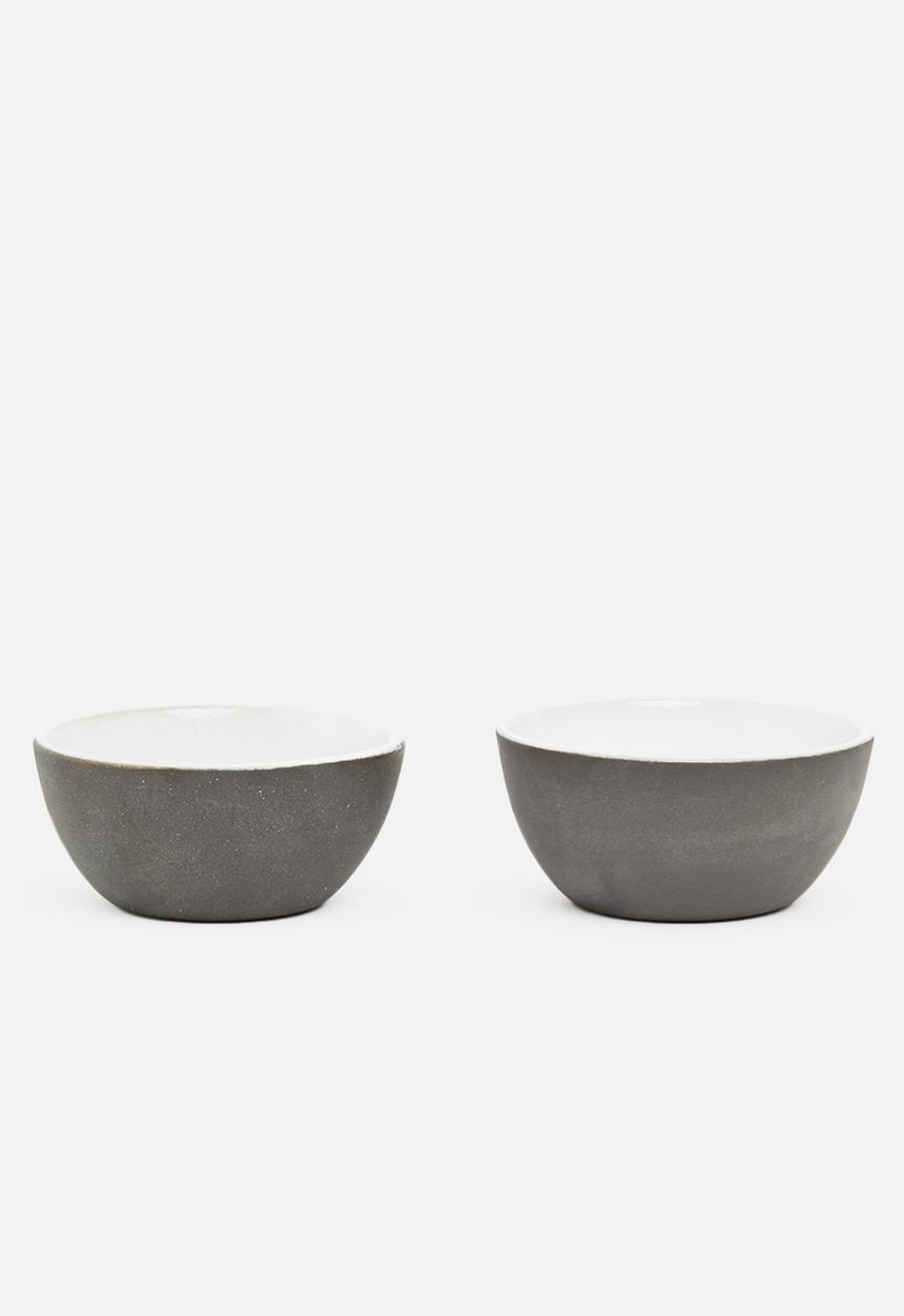 Urchin Art - Set of 2 pinch pot - black & white