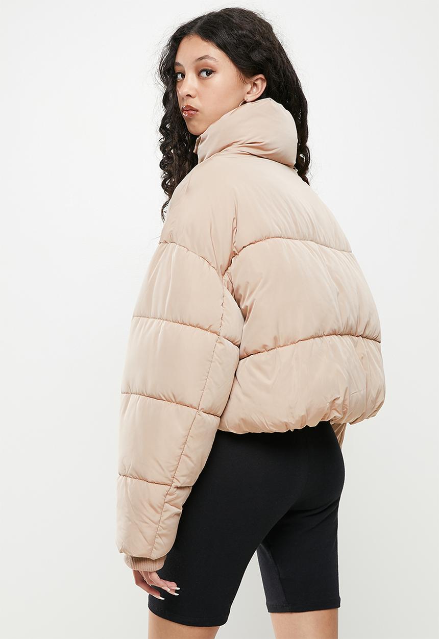 Factorie - Cropped puffer jacket - brown mushroom