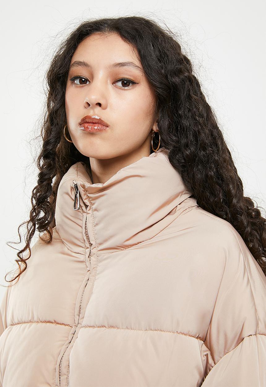 Factorie - Cropped puffer jacket - brown mushroom