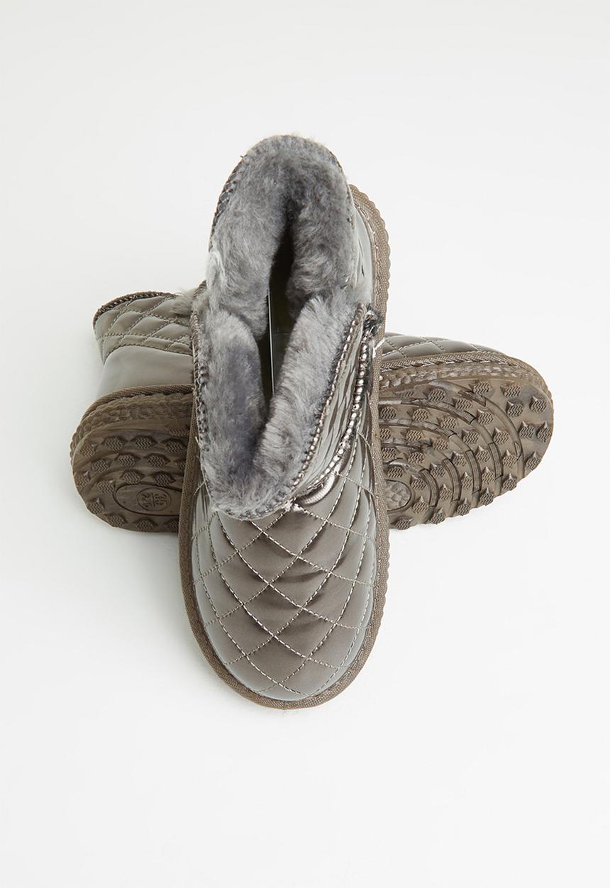 Pop Candy - Girls quilted boot - silver