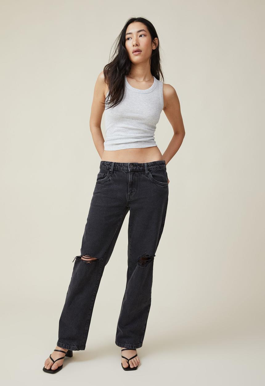 Cotton On - The one organic rib scoop tank - light grey  marle