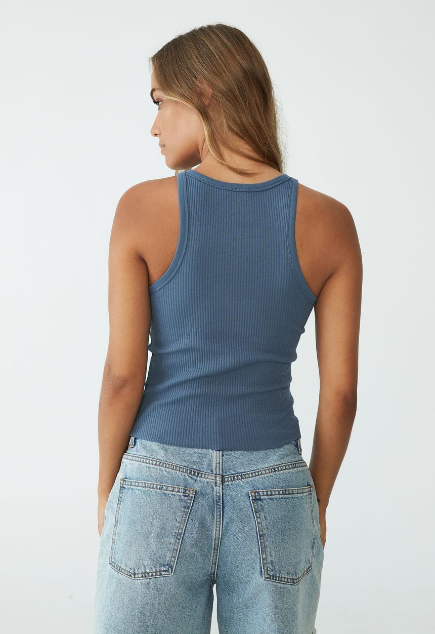 Cotton On - The turn back tank - steel blue