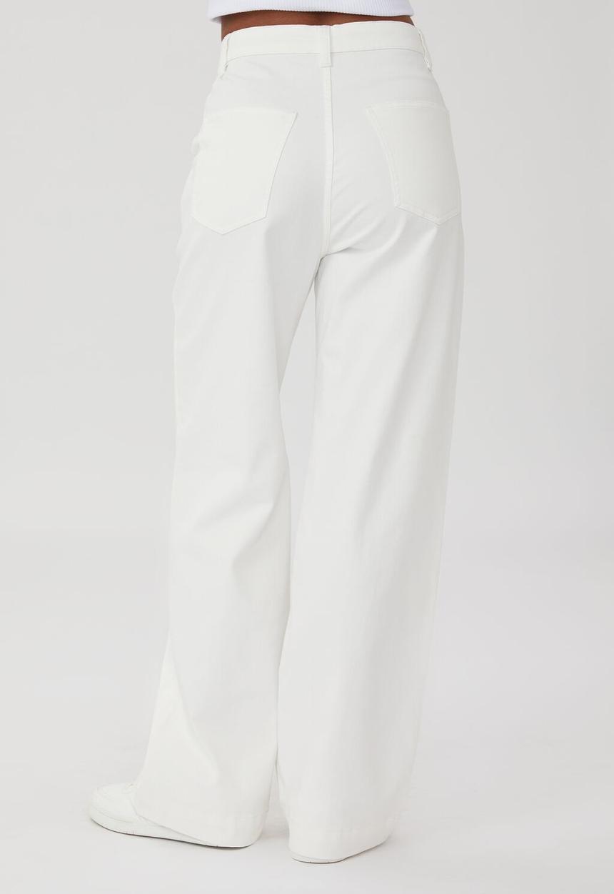 Cotton On - Carter wide leg pant - chalk white