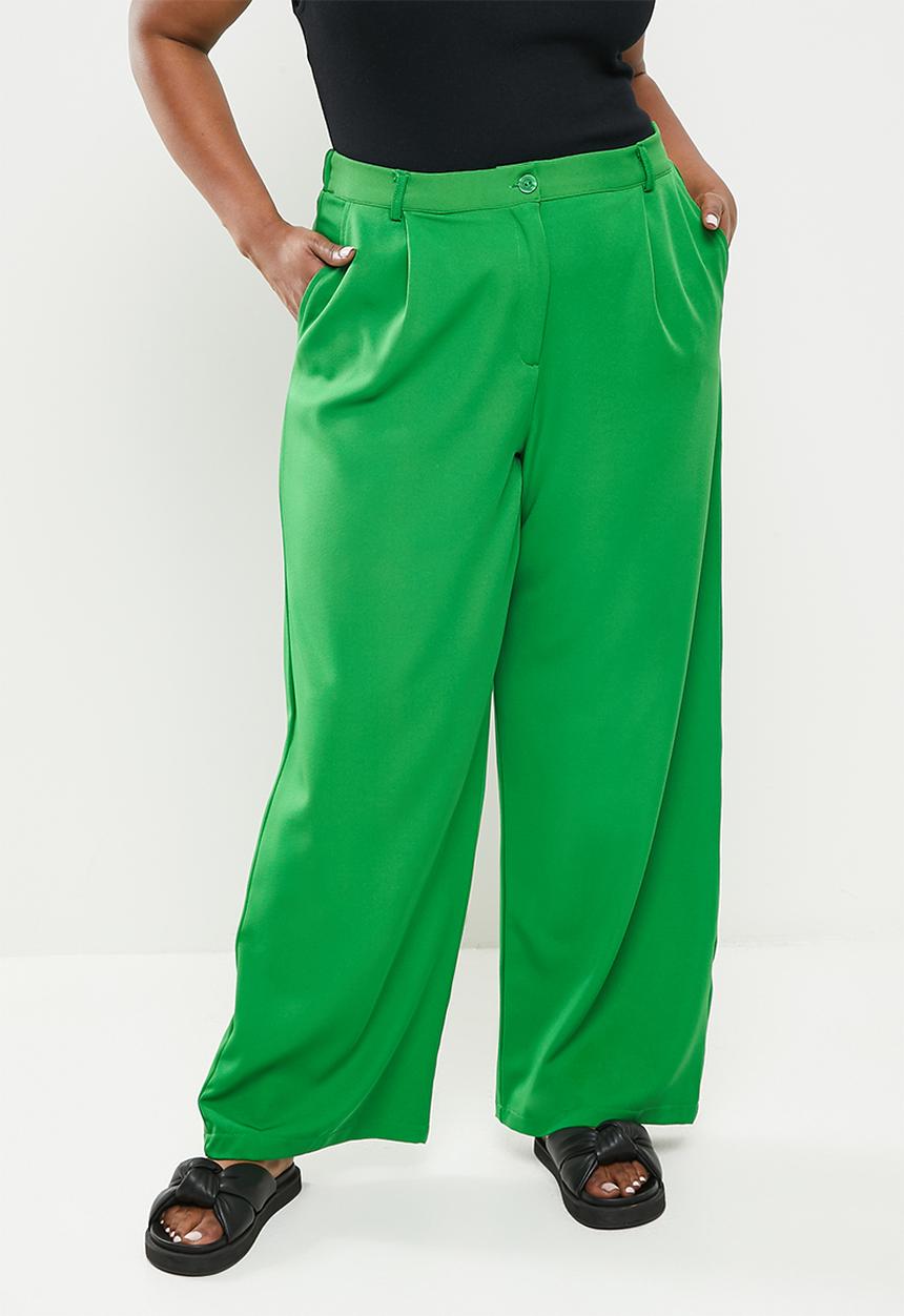 Me&B - Plus flare high waist trousers - emerald