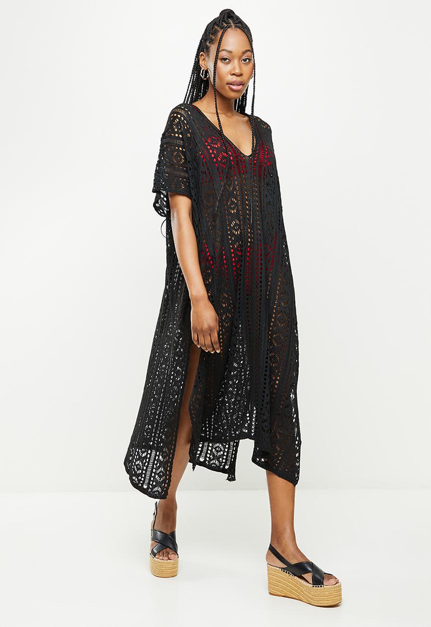 dailyfriday - Side slit midi kaftan - black
