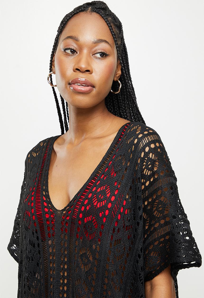 dailyfriday - Side slit midi kaftan - black