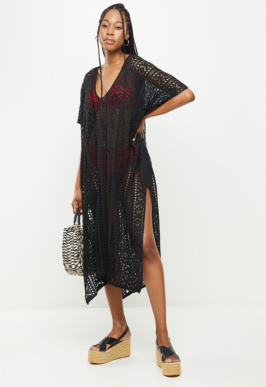 dailyfriday - Side slit midi kaftan - black