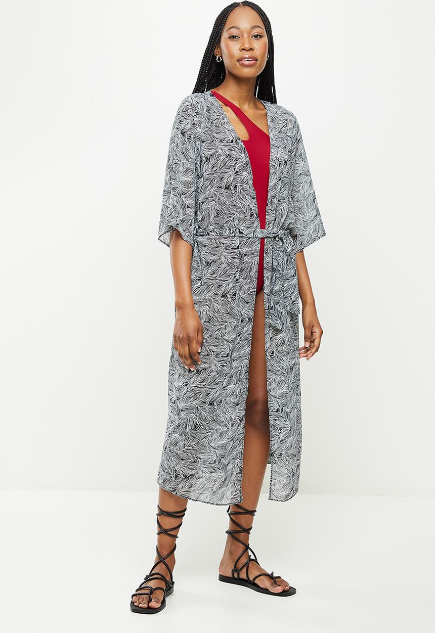 dailyfriday - Short sleeve kaftan - black based print