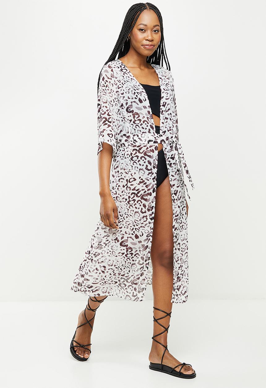 dailyfriday - Short sleeve kaftan - white  based print