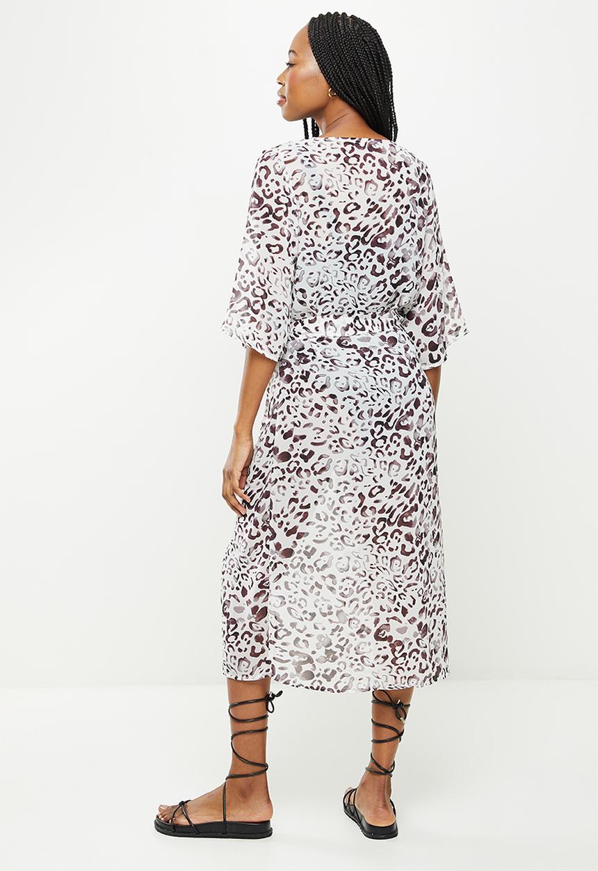 dailyfriday - Short sleeve kaftan - white  based print