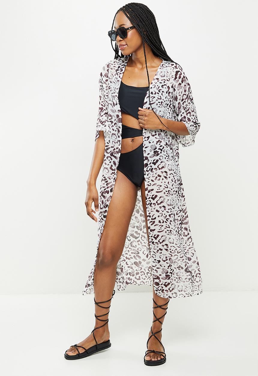 dailyfriday - Short sleeve kaftan - white  based print