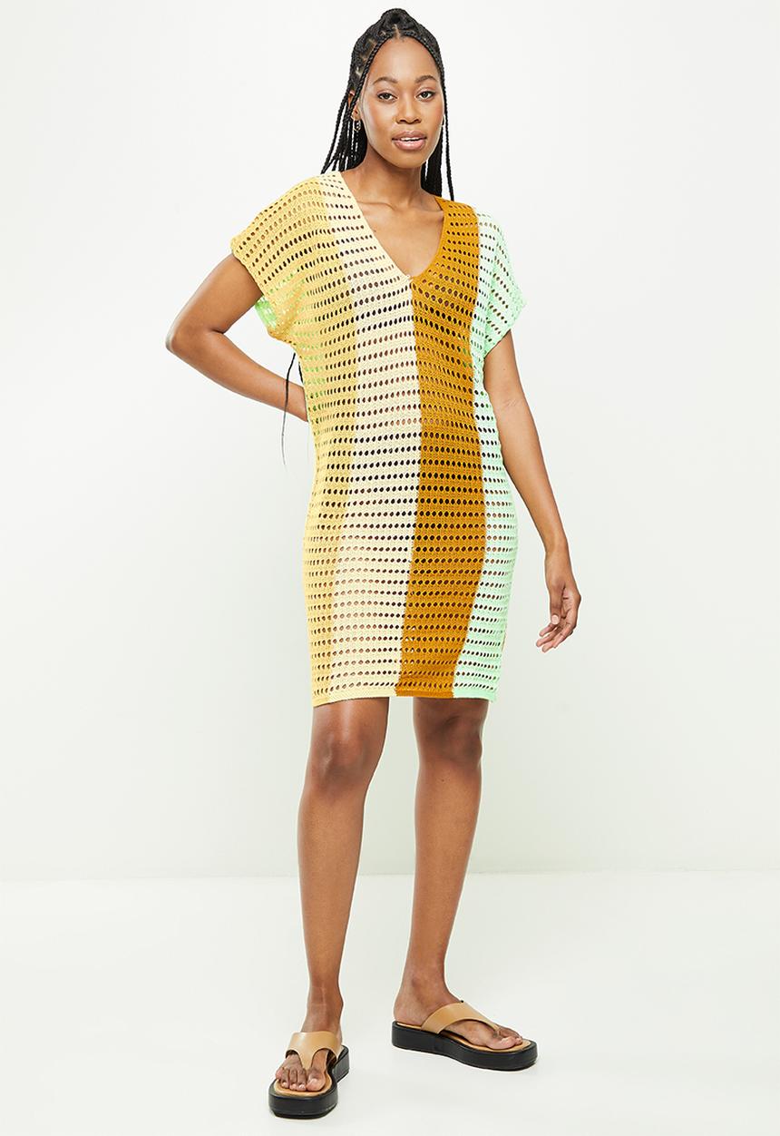 dailyfriday - Low v-neck mini kaftan - multi