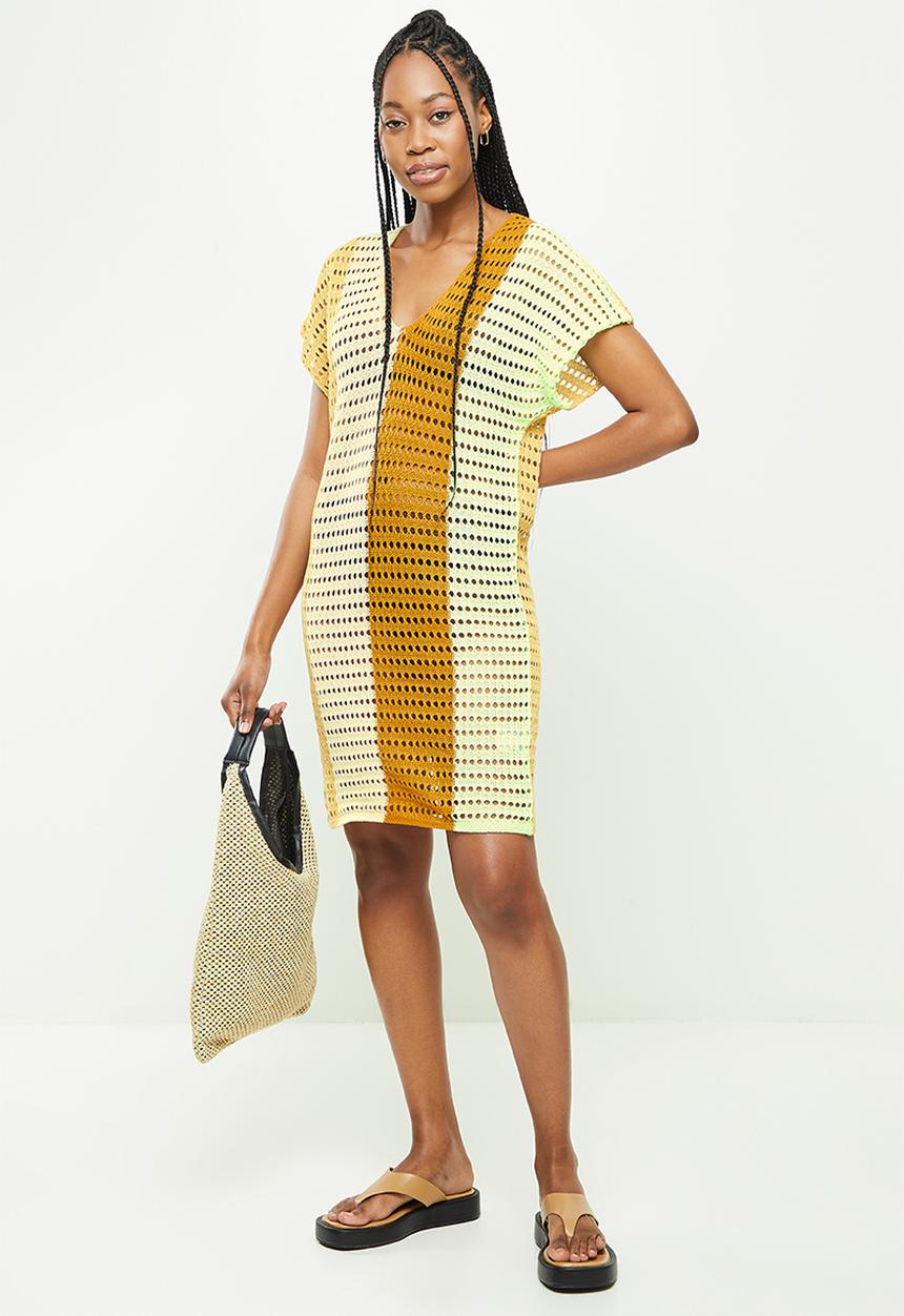 dailyfriday - Low v-neck mini kaftan - multi