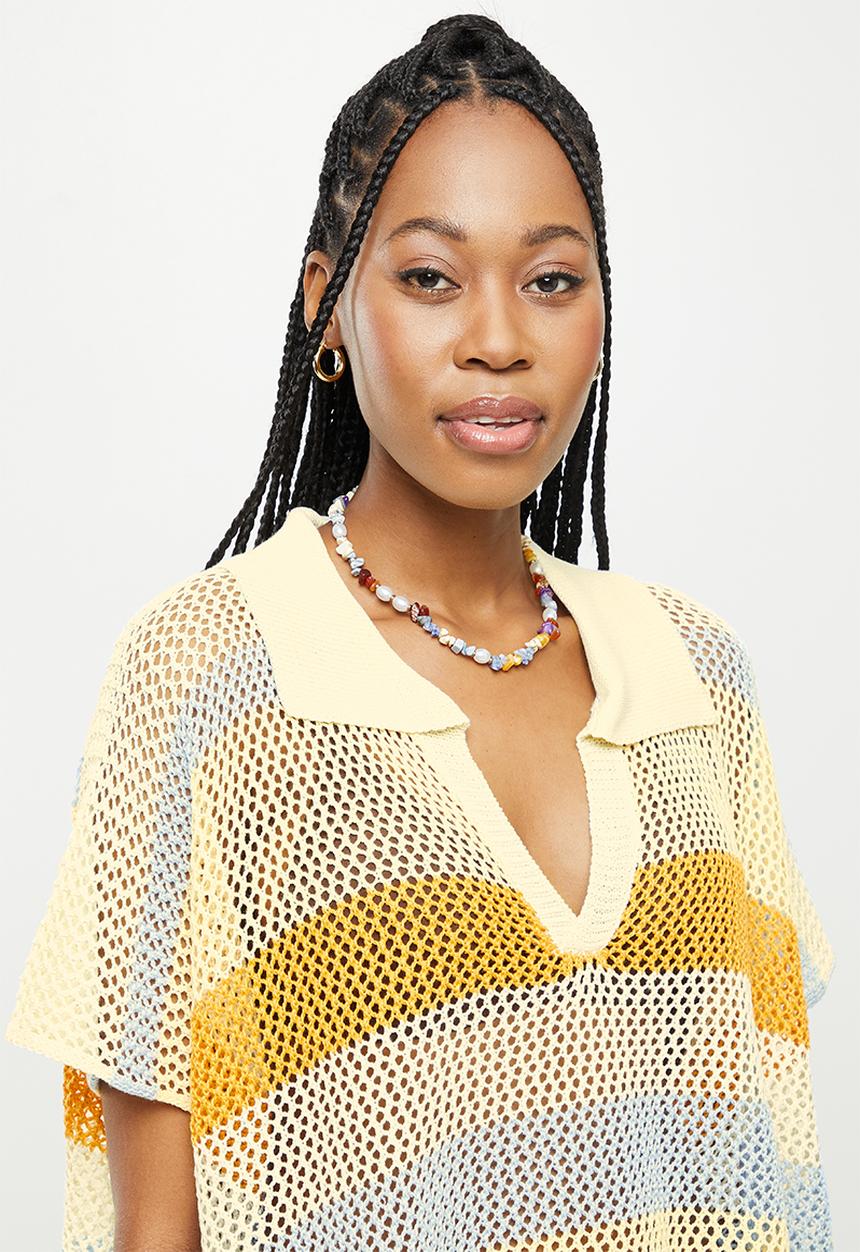 dailyfriday - V-neck striped cover up - stripe