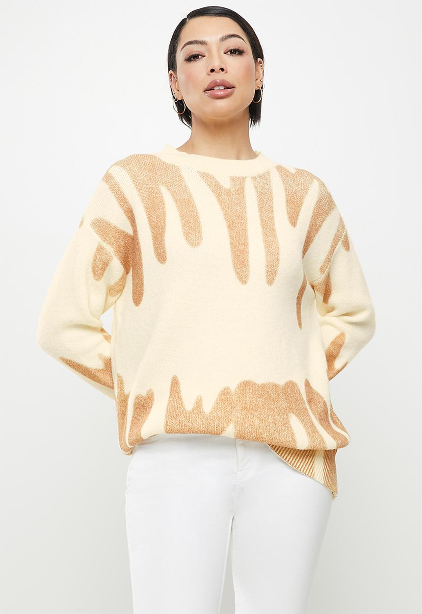 Stella Morgan - Ombre printed knit jersey - stone
