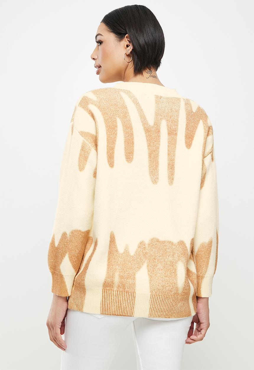 Stella Morgan - Ombre printed knit jersey - stone