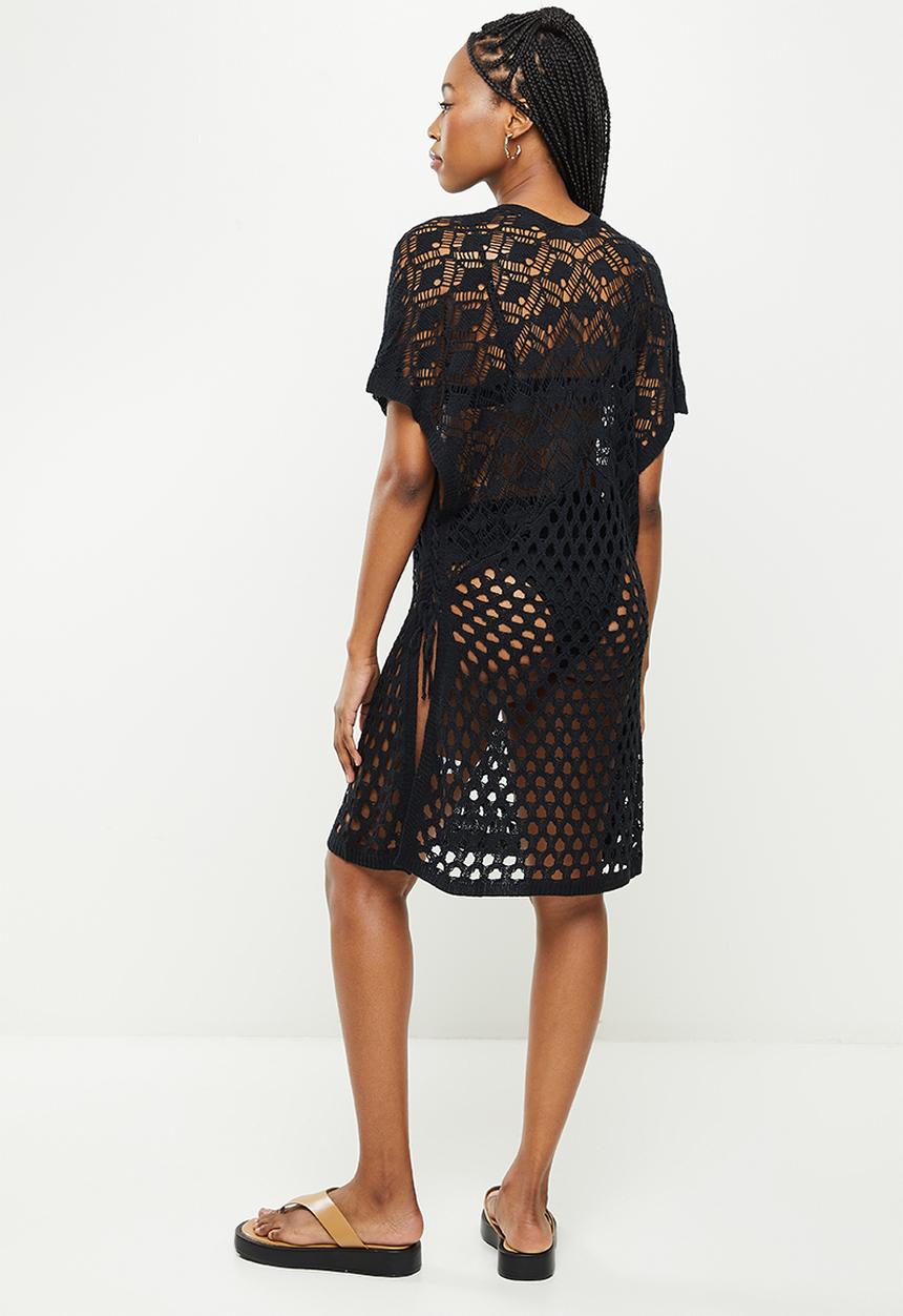 dailyfriday - Open work kaftan - black