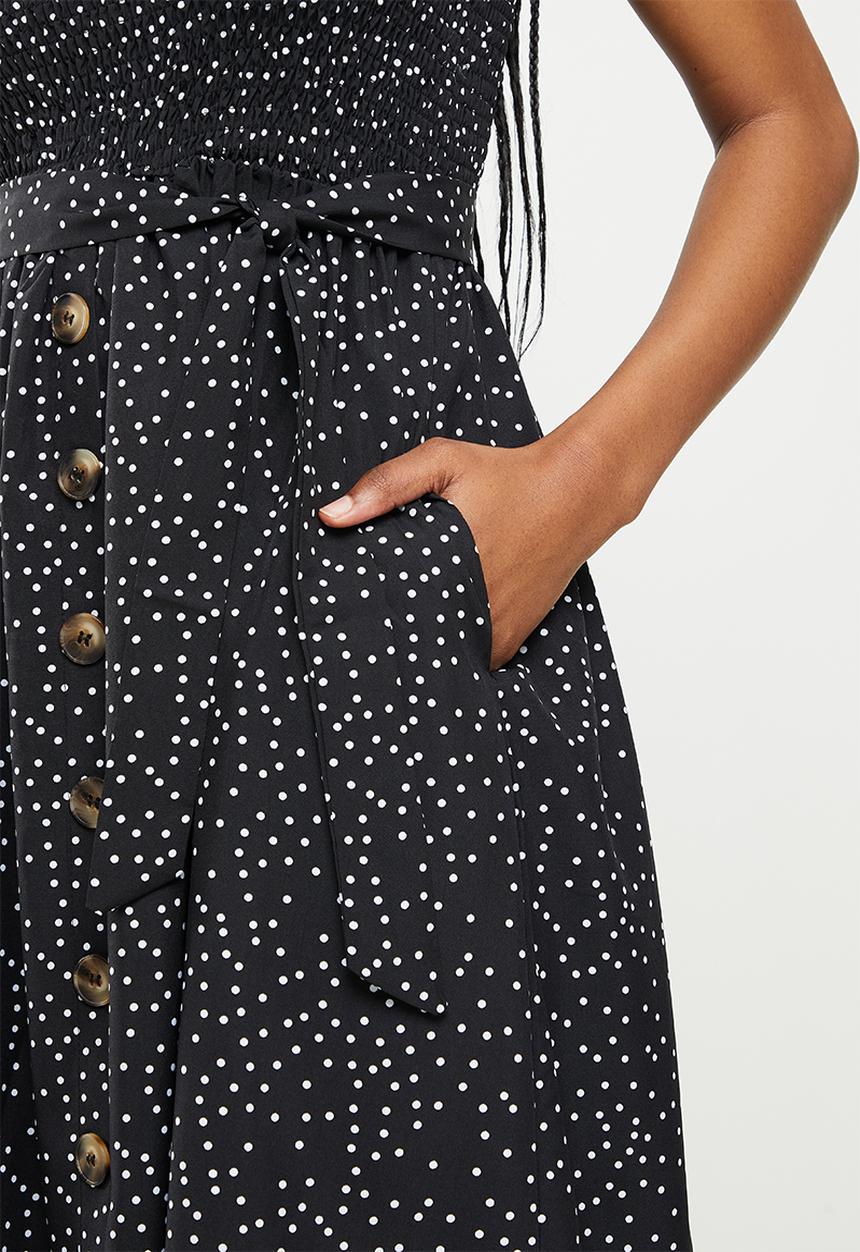 dailyfriday - Button down sleeveless dress - black