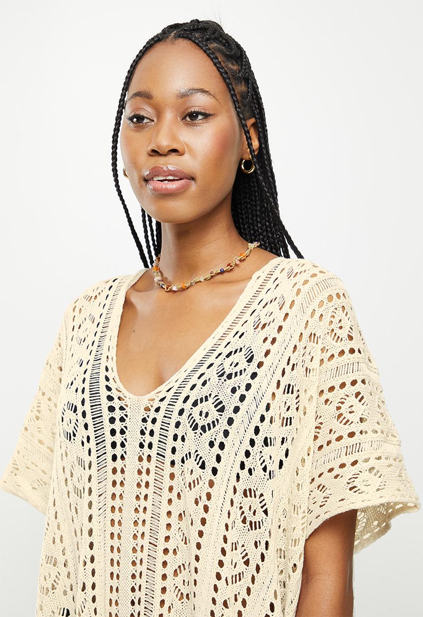 dailyfriday - Side slit midi kaftan - stone
