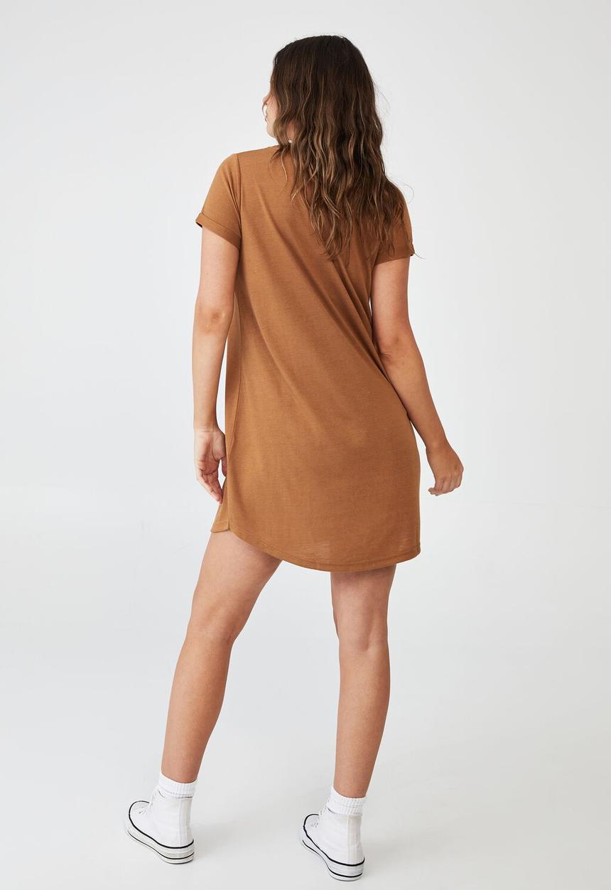Cotton On - Tina T-shirt dress 2 - bronzed camel