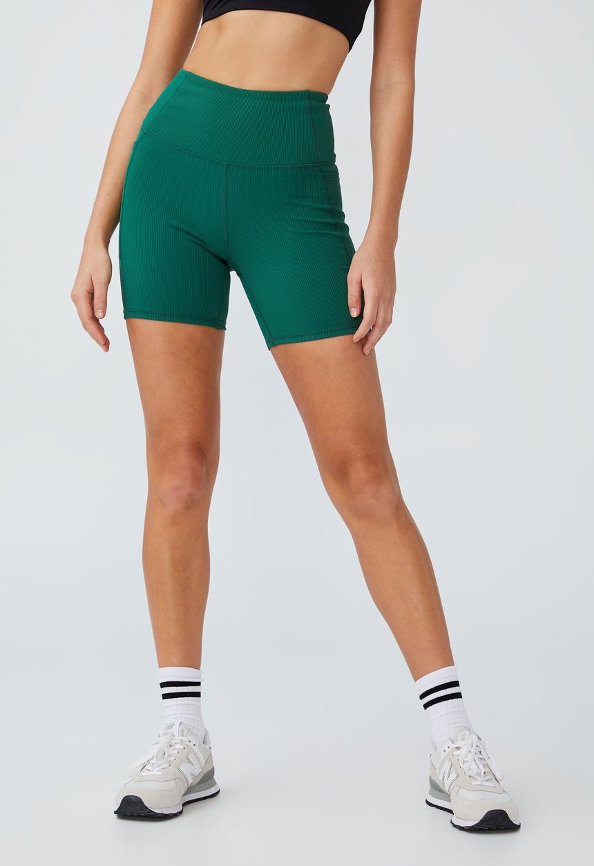 Cotton On - Rib pocket bike short - verdant green