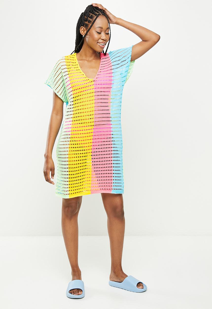 dailyfriday - Low v-neck mini kaftan - multi