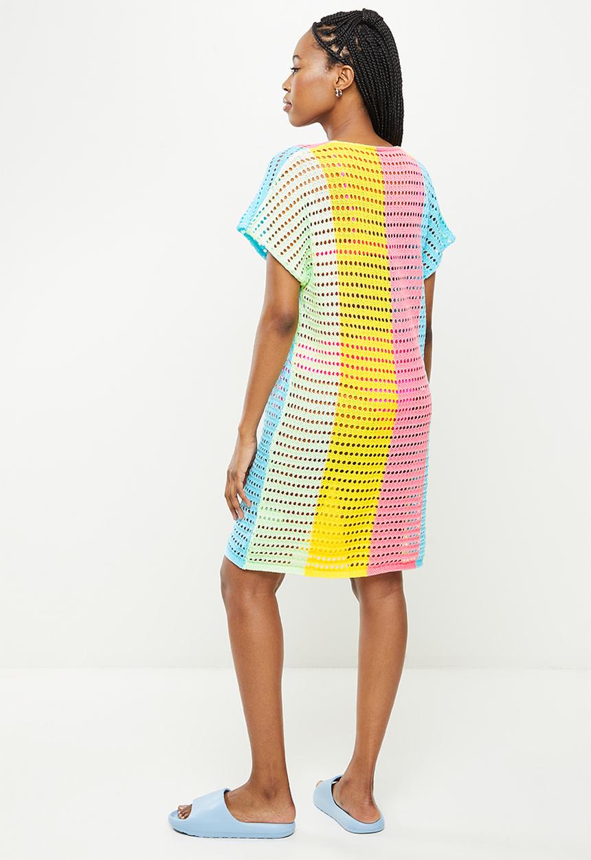 dailyfriday - Low v-neck mini kaftan - multi