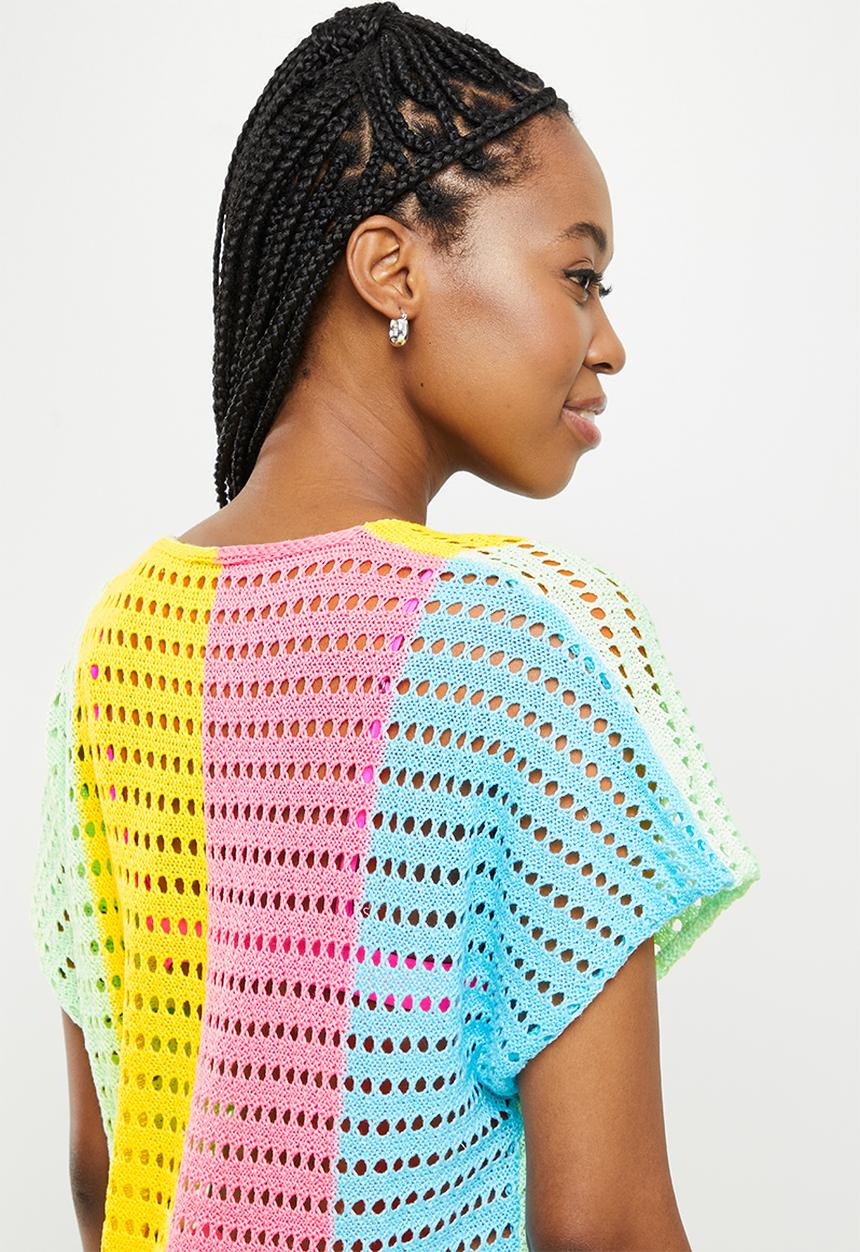 dailyfriday - Low v-neck mini kaftan - multi